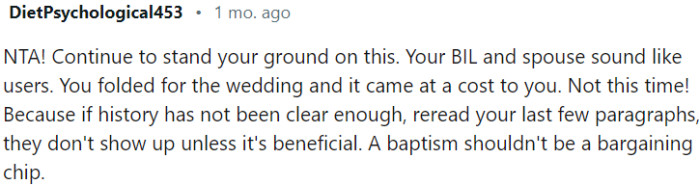 Brother-in-law and his spouse have shown a pattern of taking advantage