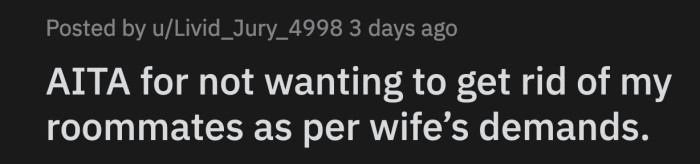 She wants their roommates gone within 30 days which OP thinks is an unwise financial move