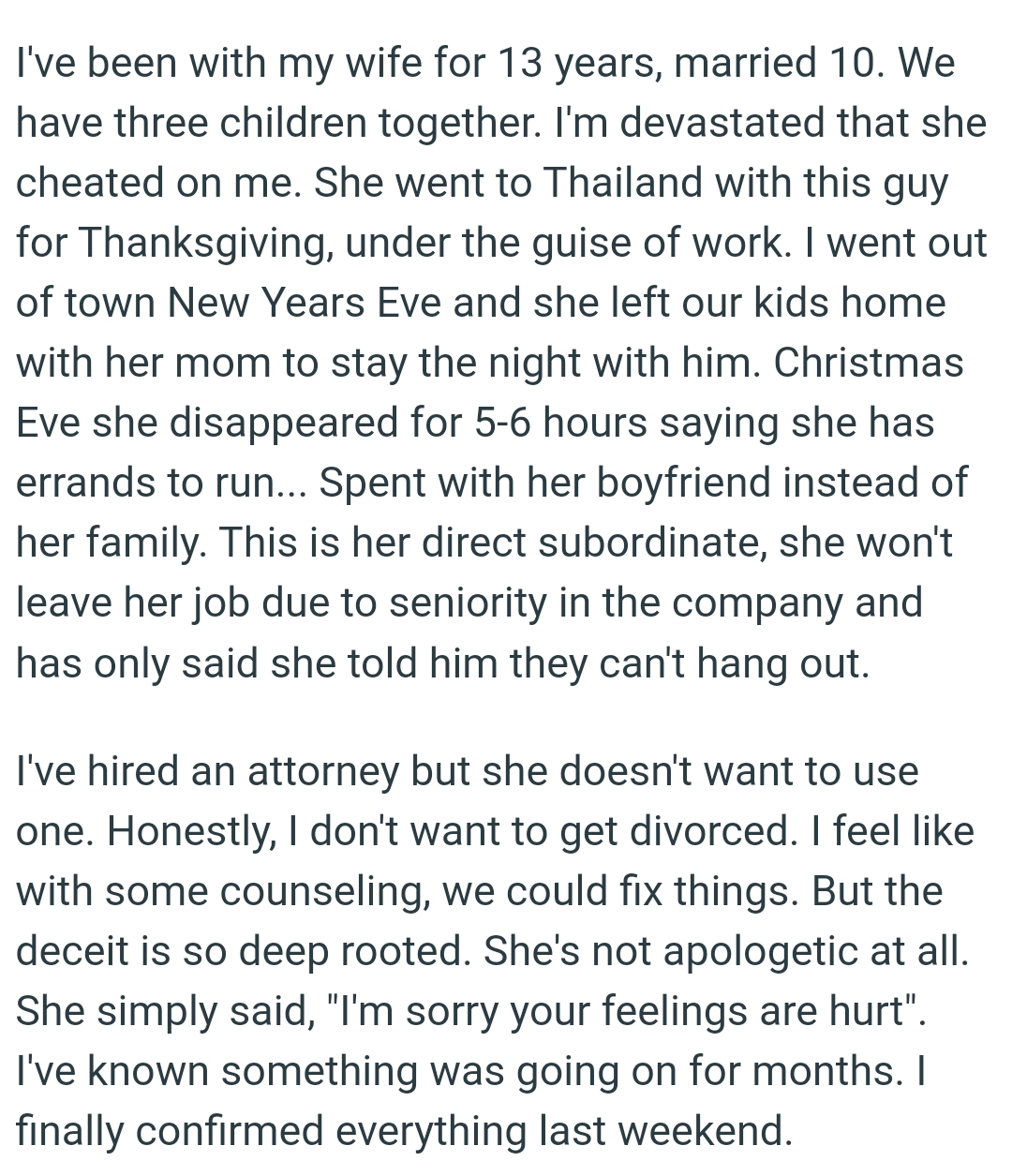 OP's Wife Left Their Kids at Home with Her Mom to Stay the Night with Her Lover