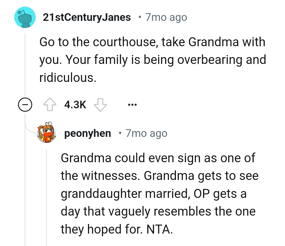 The family is being overbearing and ridiculous