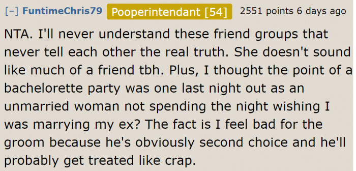 The OP needs to question this friendship.