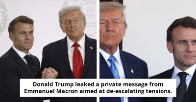 Trump shares private message from French president Macron as he threatens major tariffs amid global conflicts