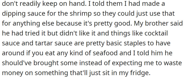 But she didn't provide them any sauces: