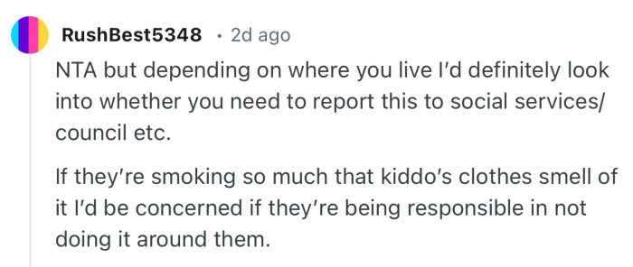 “NTA but depending on where you live I’d definitely look into whether you need to report this to social services/ council etc.”