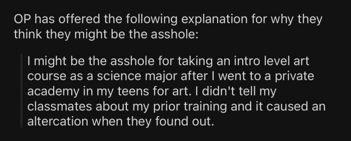 Here's why OP thinks she might potentially be the a-hole: