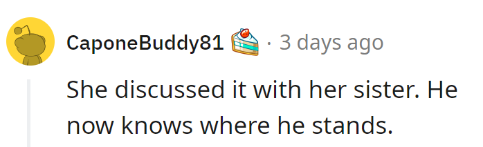Sister's briefing: now he's got a landing spot. Clear skies ahead!