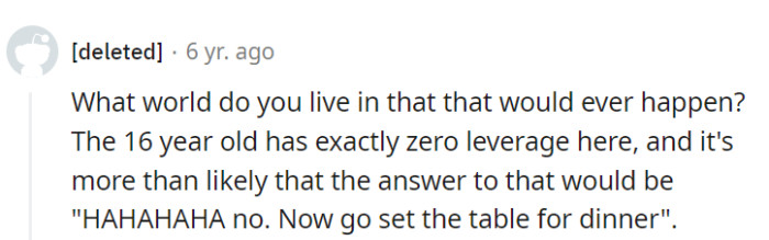 In the world of parental economics, the 