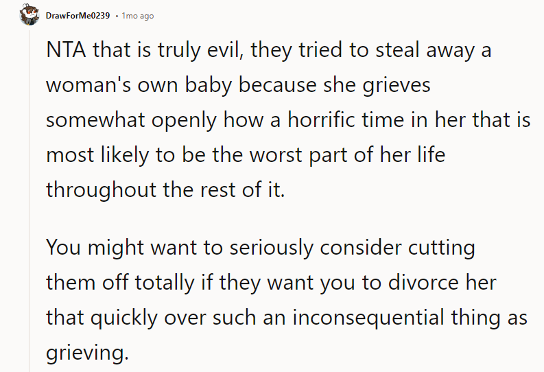 They tried to steal away a woman's own baby,