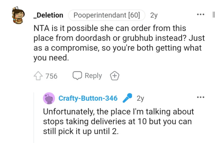 They are both getting what they need when they order from door dash