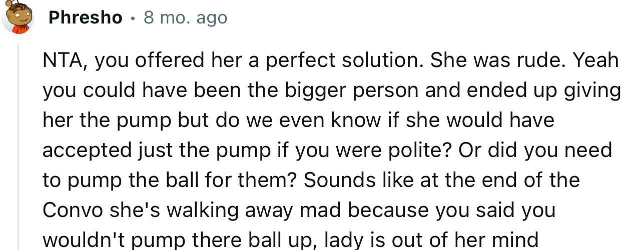 “NTA, you offered her a perfect solution. The lady is out of her mind.”