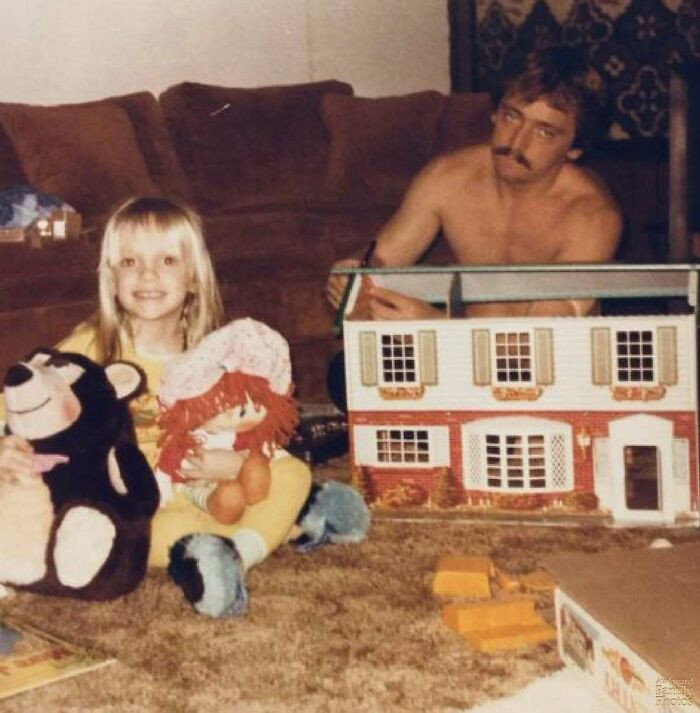 "My Father And I Christmas Morning Circa 1982. Mom Said He Was Probably Hung Over"