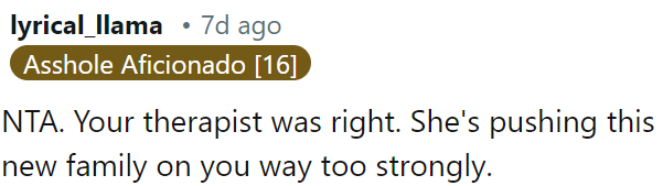 OP's therapist was correct.