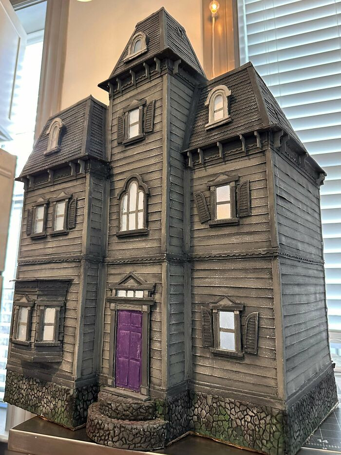 "Haunted Mansion I Made From Scratch Using Spare Cardboard"