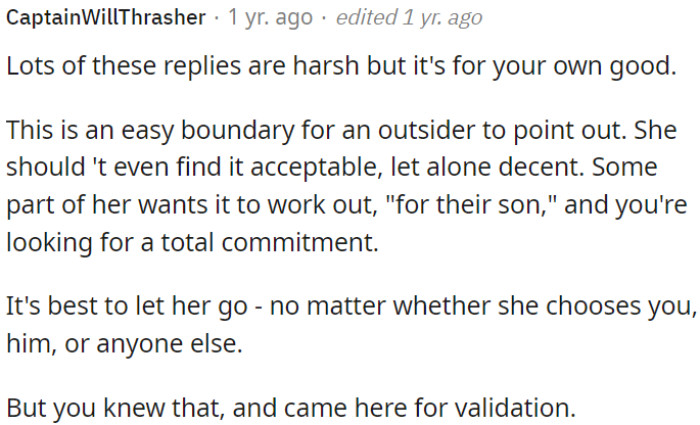 It's wisest to let her go, regardless of her choice between OP, him, or anyone else.