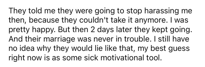 The OP says it was all 