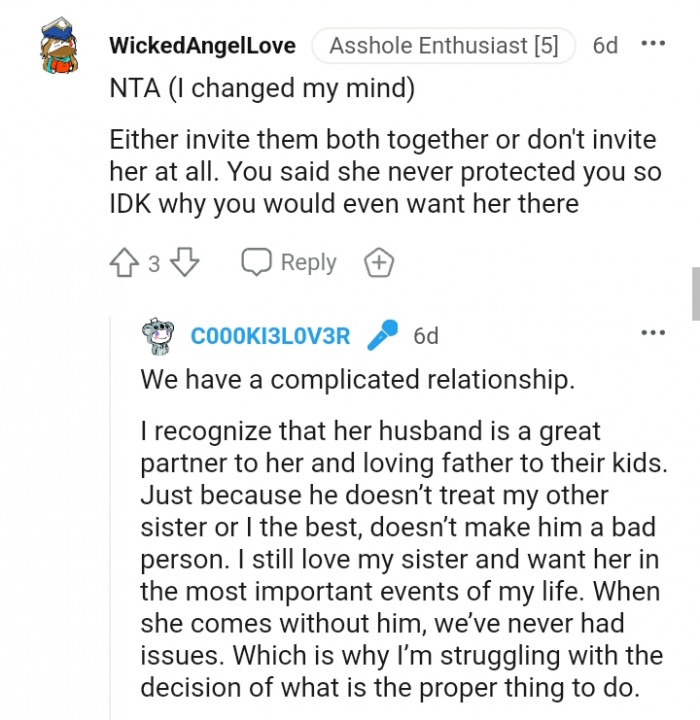 You said she never protected you, so...