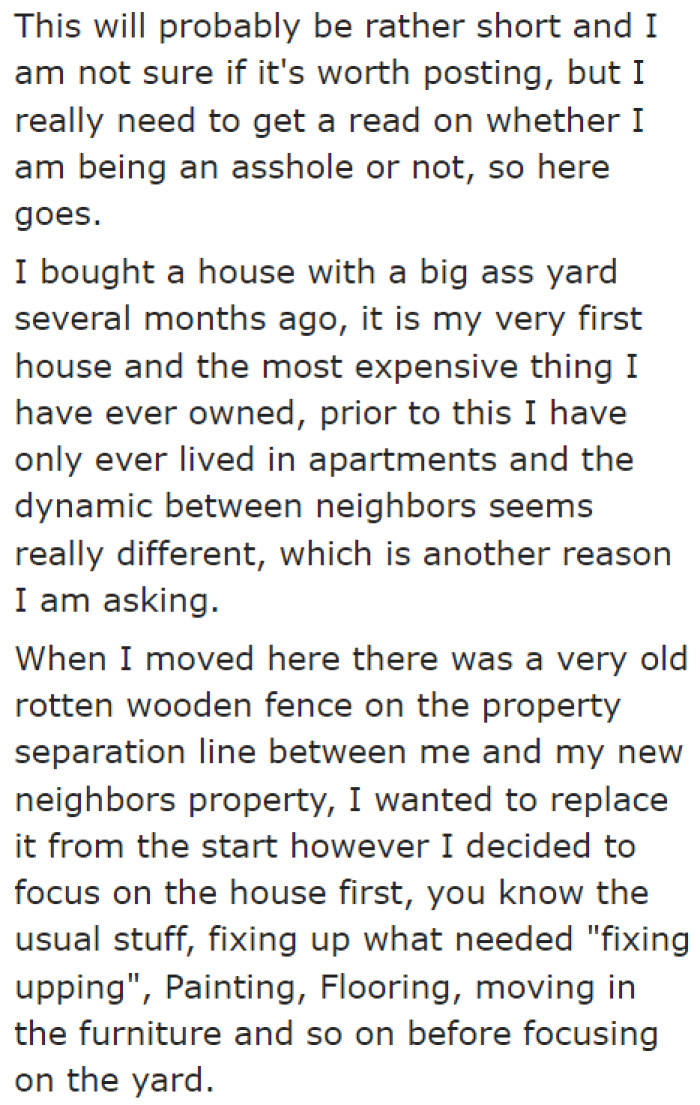 The original poster (OP) is proud of his newly acquired property.