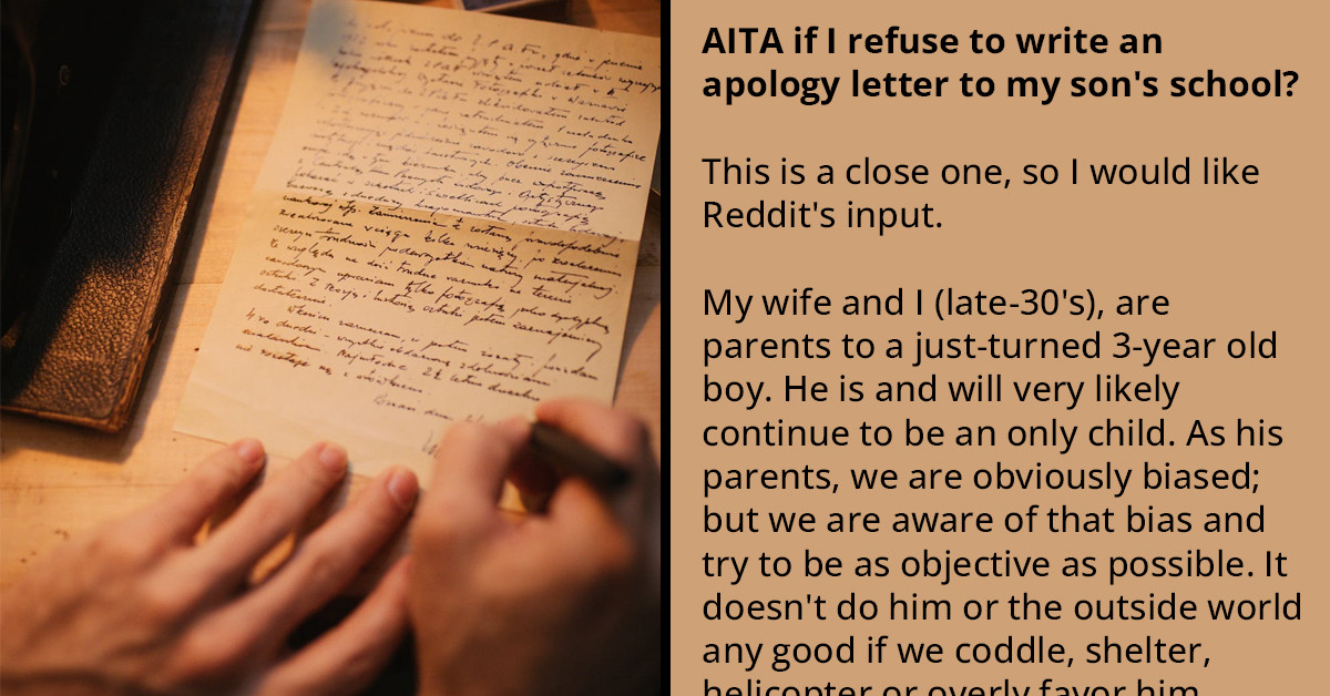 Man Refuses To Write An Apology Letter To His Son's School Because He Said The B-Word