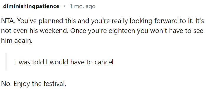 OP should enjoy his time and not think about his dad