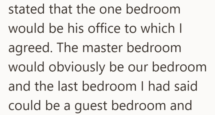 So far, the division feels reasonable and agreed upon, with each room serving a clear purpose.
