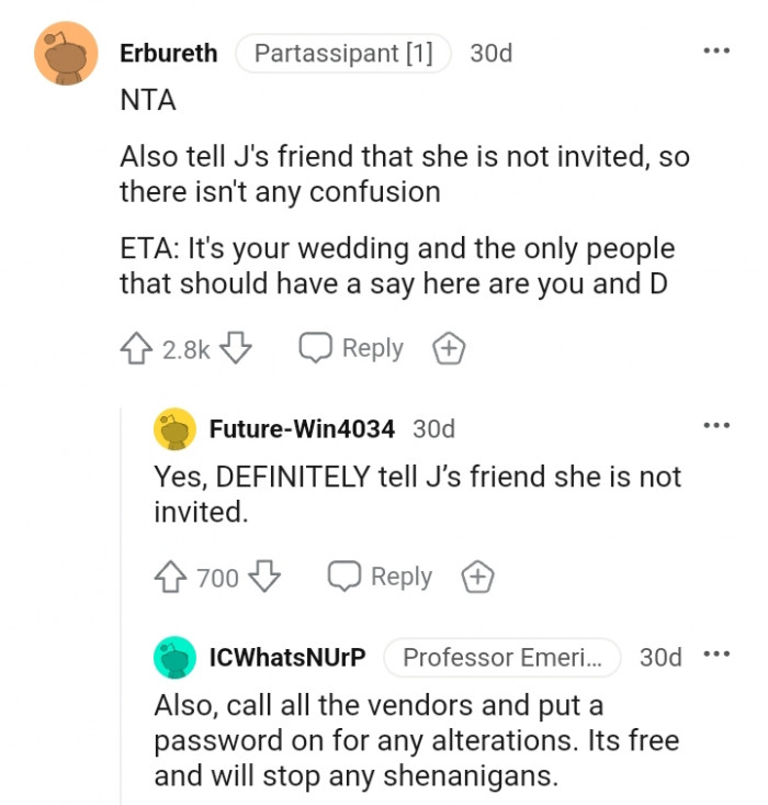 The only people who should have a say at your wedding