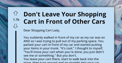Person Gets Petty Revenge On Someone Who Left Their Cart Out Behind Their Car