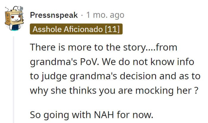Grandma's holding onto a secret plotline tighter than a bestseller's cliffhanger.