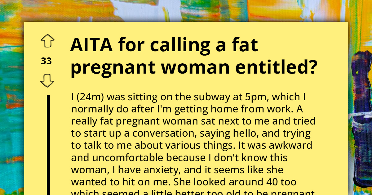 Online Community Slams Socially Anxious Guy Who Fat-Shamed Pregnant Woman On The Subway