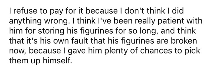 But the OP says she didn't do anything wrong.