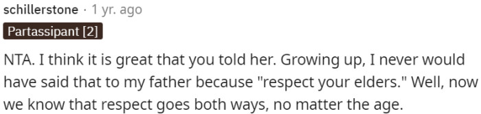 Expressing thoughts and feelings to parents is important for mutual respect, regardless of age.