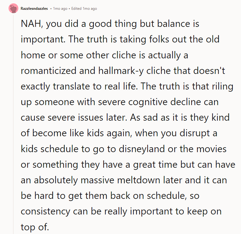 NAH, you did a good thing, but balance is important.