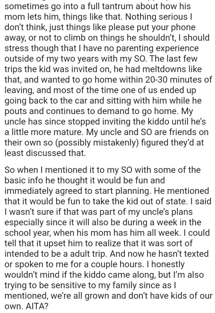 OP wasn’t sure if that was part of her uncle’s plans
