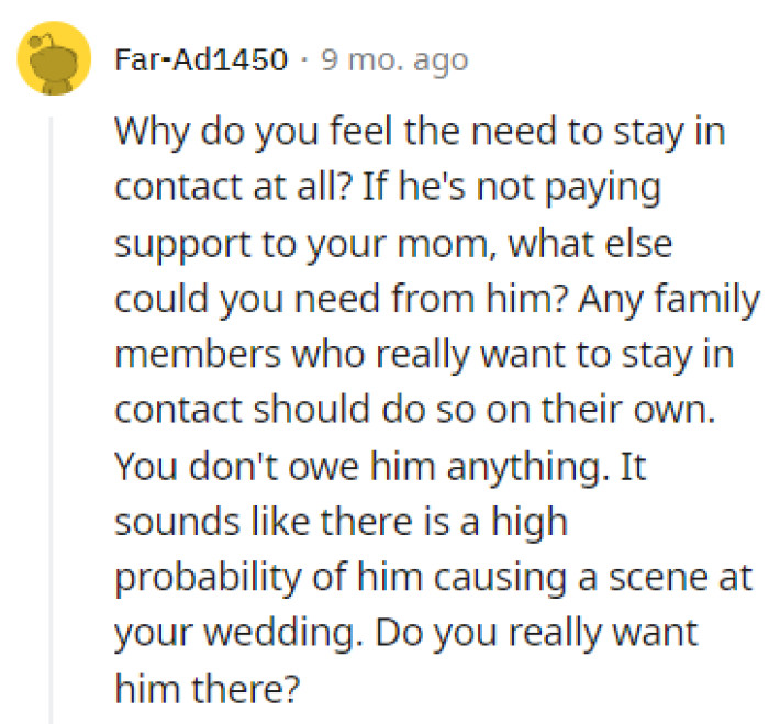 High probability of him causing a scene