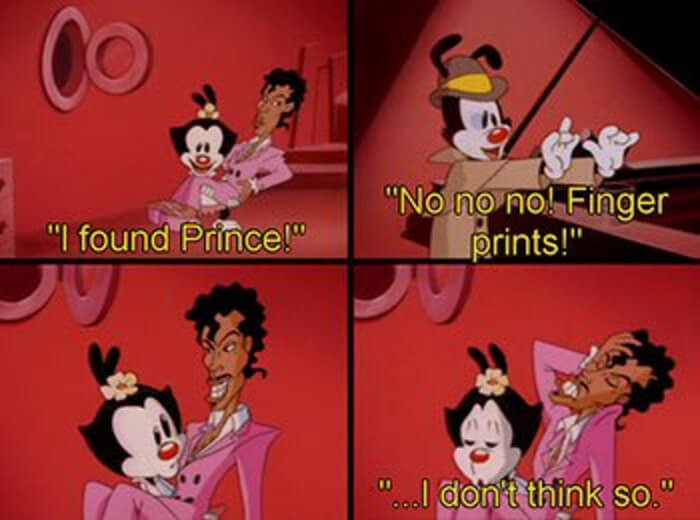 7. Dot didn't really understand when Jakko mentioned fingerprints in this scene from Animaniacs