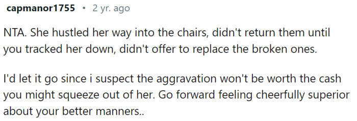 This Redditor would let it go.