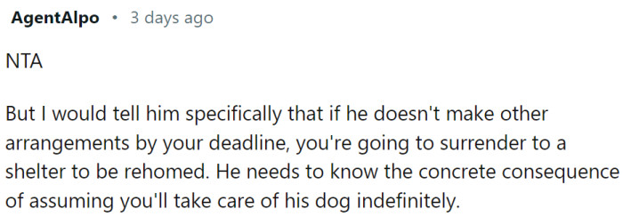 He needs to know the consequences