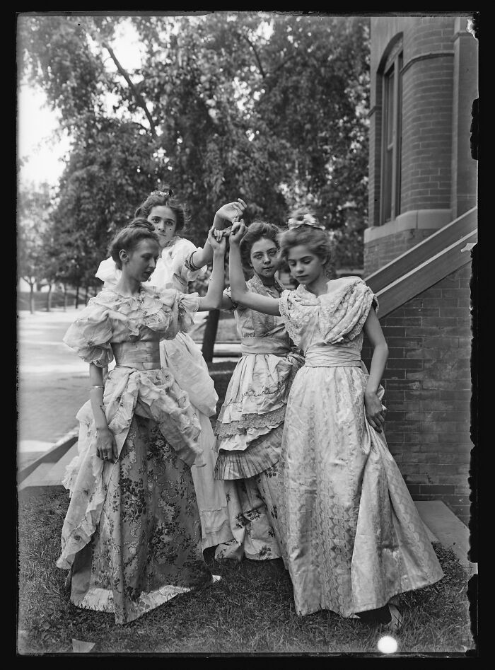 "Four Girls In Fancy Dress, C. 1890s, Probably Southern Maryland, Photograph By Ervin S. Hubbard."