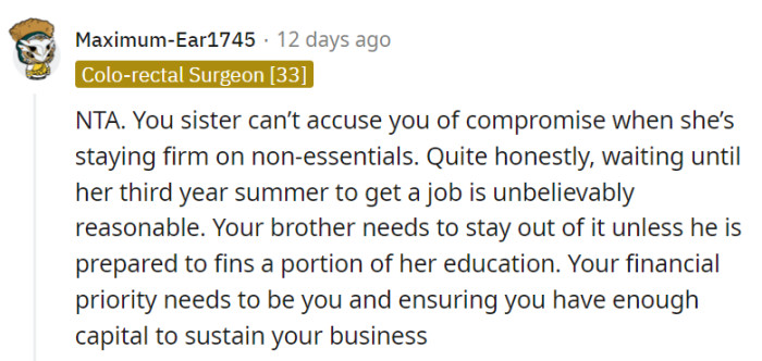 Accusing OP of non-compromise while clutching non-essentials is a surprising stance.