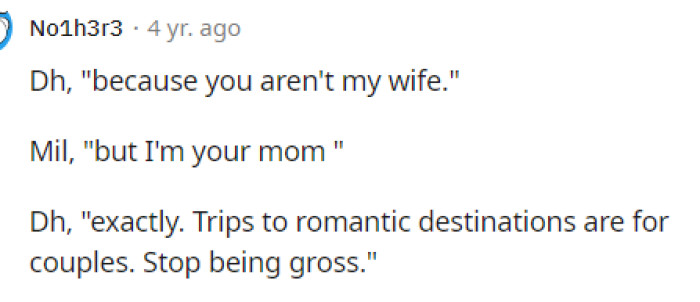 We really can't explain what's going on in MIL's head for her to think the way that she has been thinking.