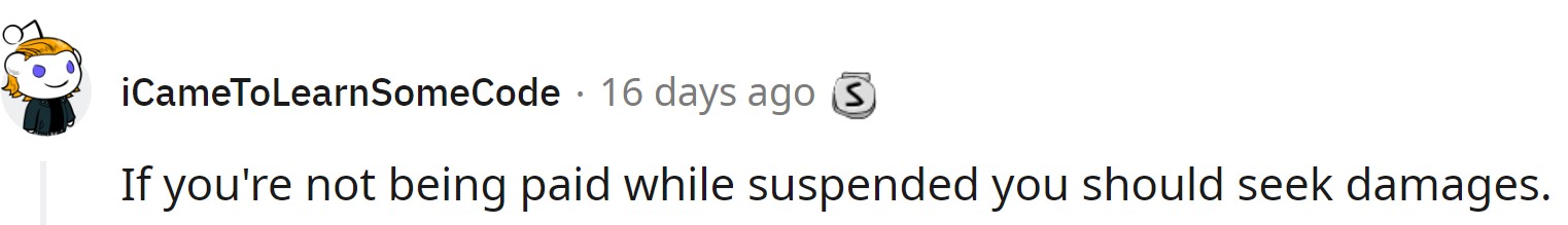 Redditors advised OP to ask for reimbursement for lost pay.