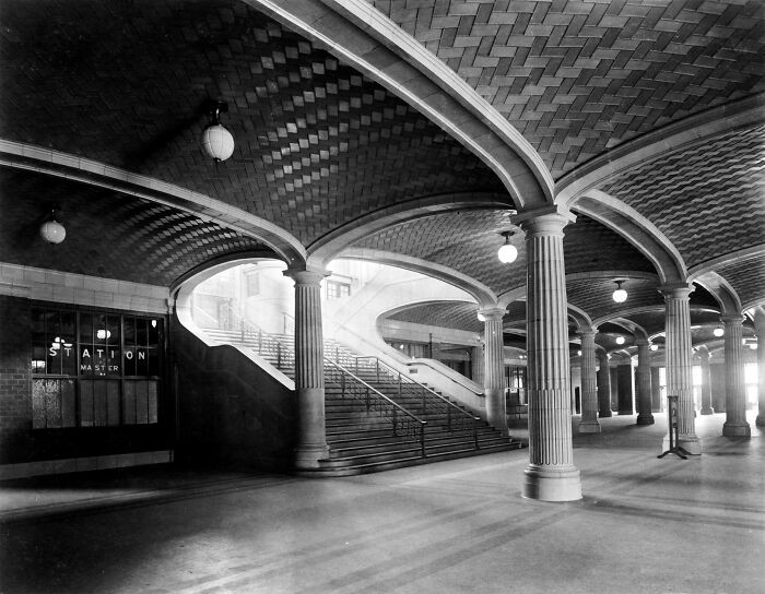 "Lobby Stairs To Waiting Room And Concourses, Chicago & North Western Railway, Chicago, 1912"