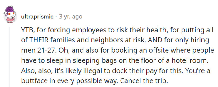 Cancelling the trip should be the least of their concerns.