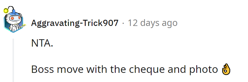 Check and photo: the ultimate mic drop.