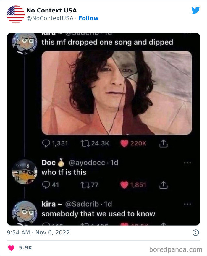 20. He blessed us with one good song, then dipped.