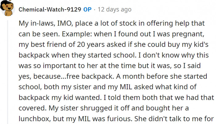 The OP explained her in-laws' behavioral tactics: