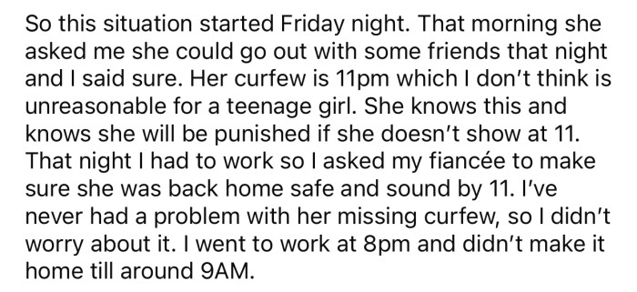 OP gave their daughter permission to go out with her friends but reminded her of her curfew.