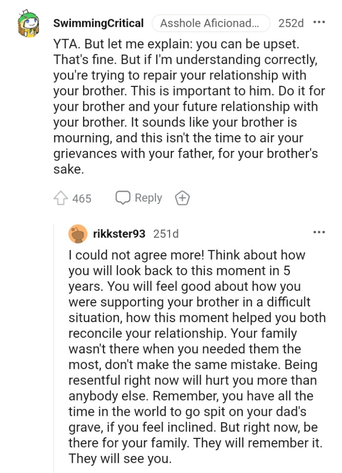 This isn't the time to air grievances