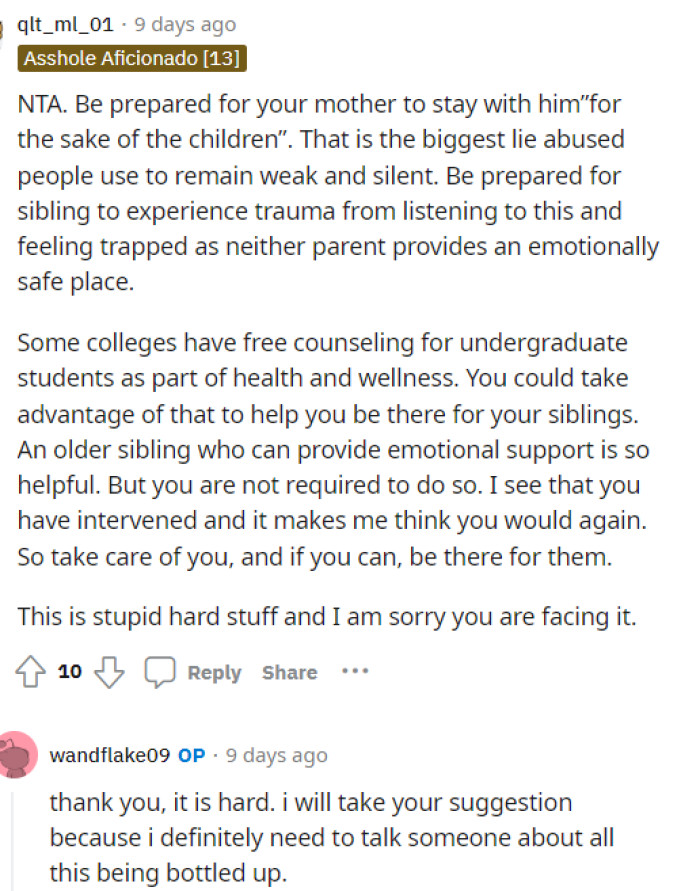 Many people in the comments had a lot to say to OP about the way that she's handling this.