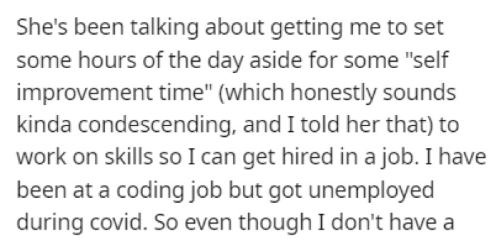 His girlfriend suggested that he should set aside a few hours every day for 