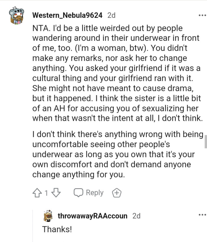 You only asked your girlfriend if it was a cultural thing